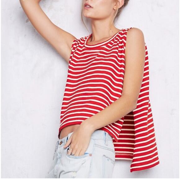 Free People We The Free Madness Striped Muscle Tee - Picture 1 of 7